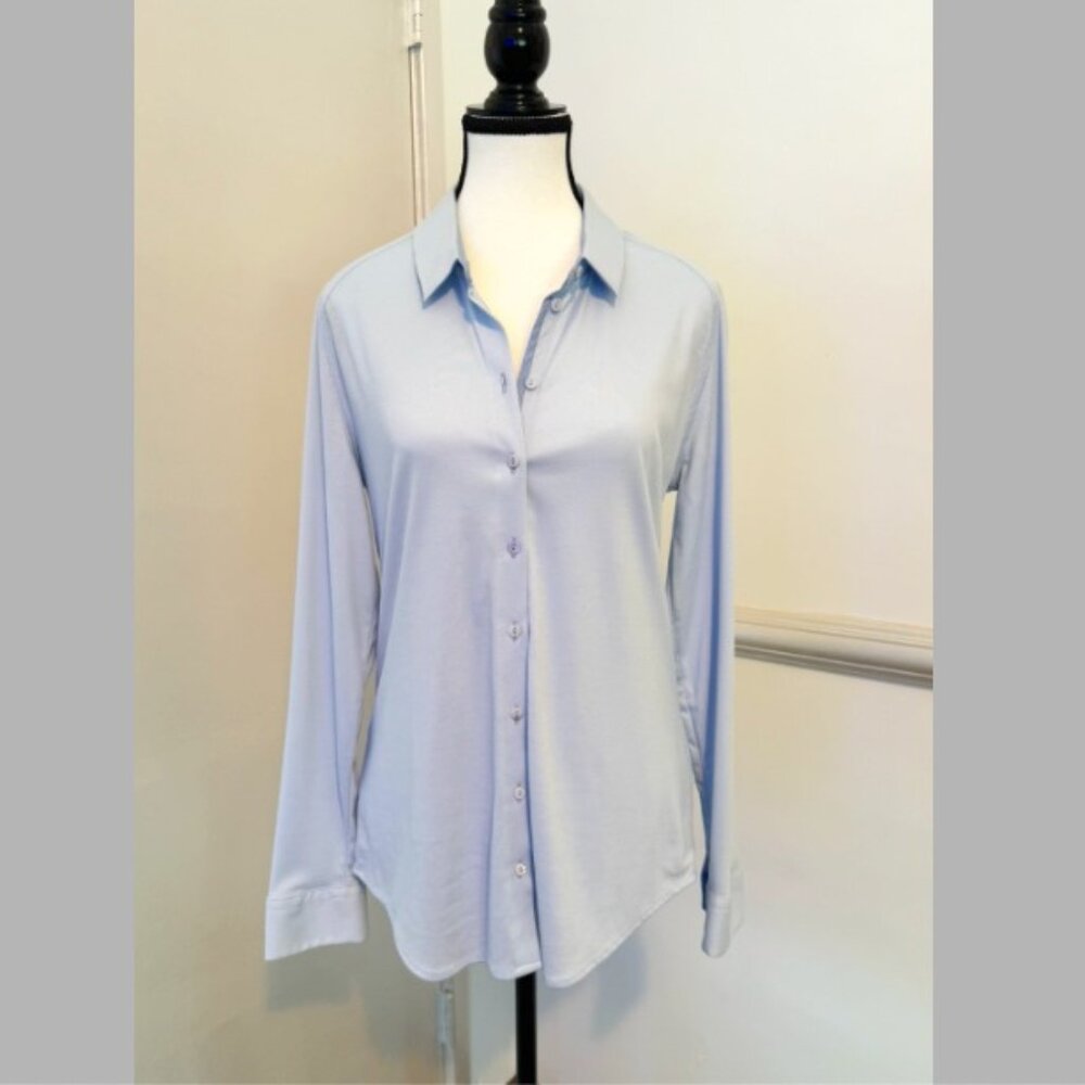 Desoto Light Blue Performance Stretch Button-Down… - image 1